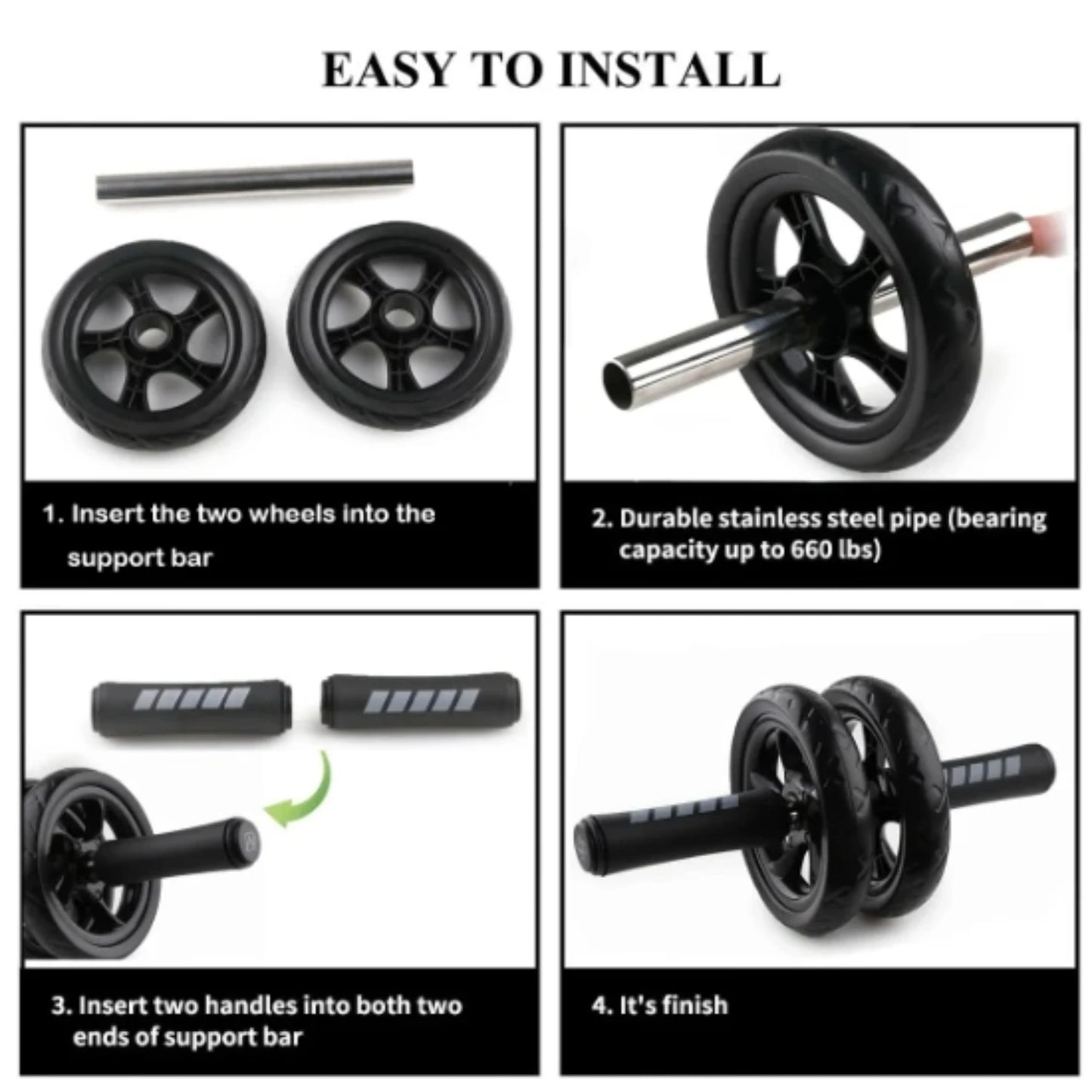 New Silent and efficient abdominal crunch roller wheel for home gym