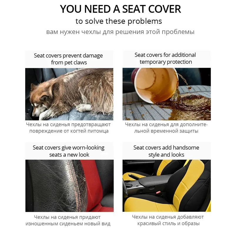 Car Seat Covers Full Set Automobile Seat Protection Cover Vehicle Seat Covers Universal Car Accessories Multiple Colors