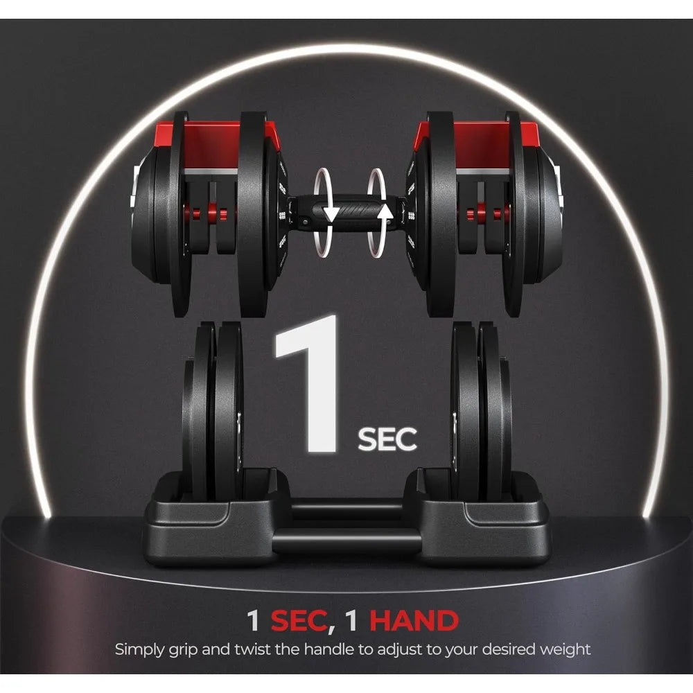 Freeweight Dumbbells 52.5 lbs, 3in1. Adjust Dumbbells to Barbell
