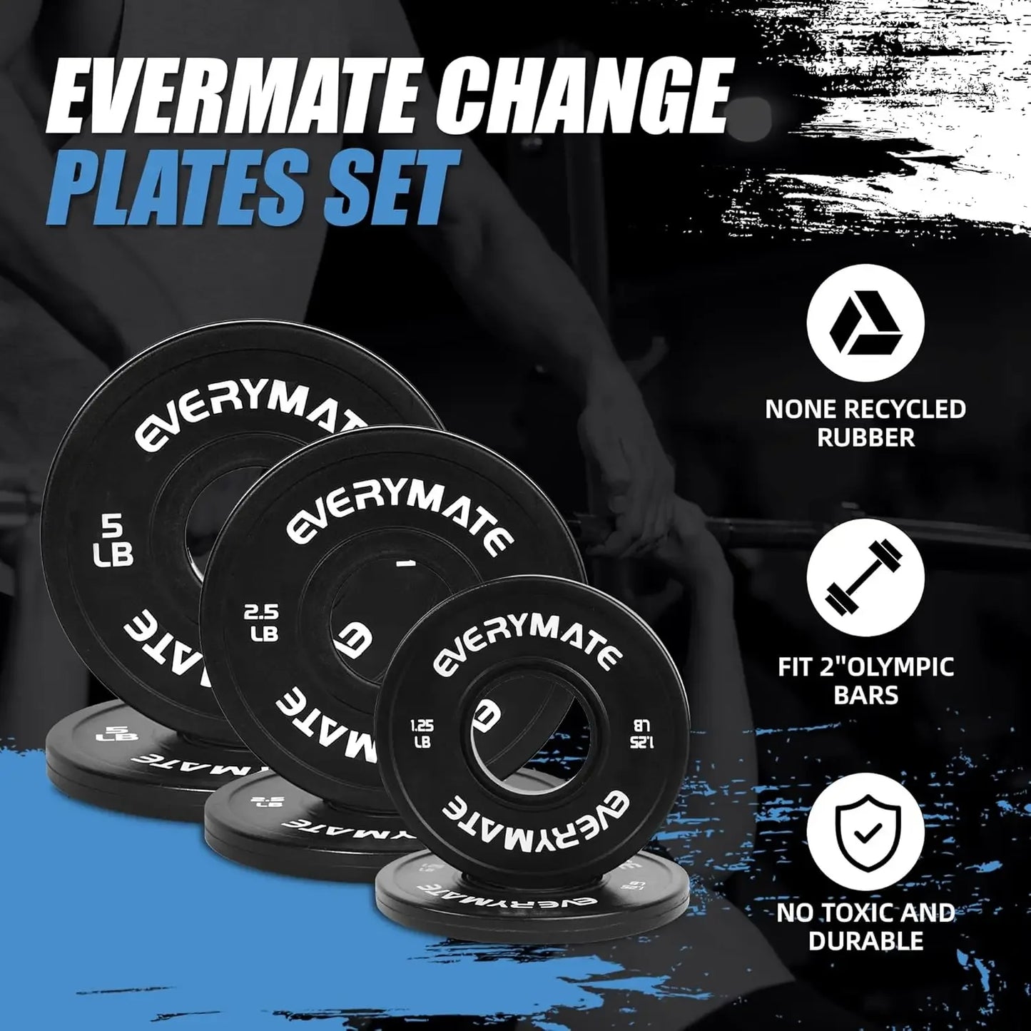 Black Change Weight Plates 1.25LB 2.5LB 5LB Set: