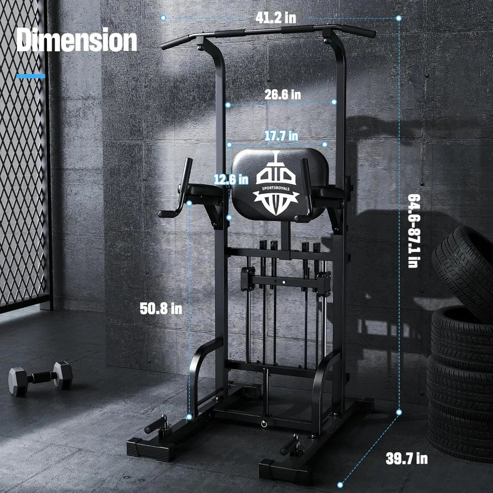 Tower Pull Up Dip Station: Multi-Function: 440LBS