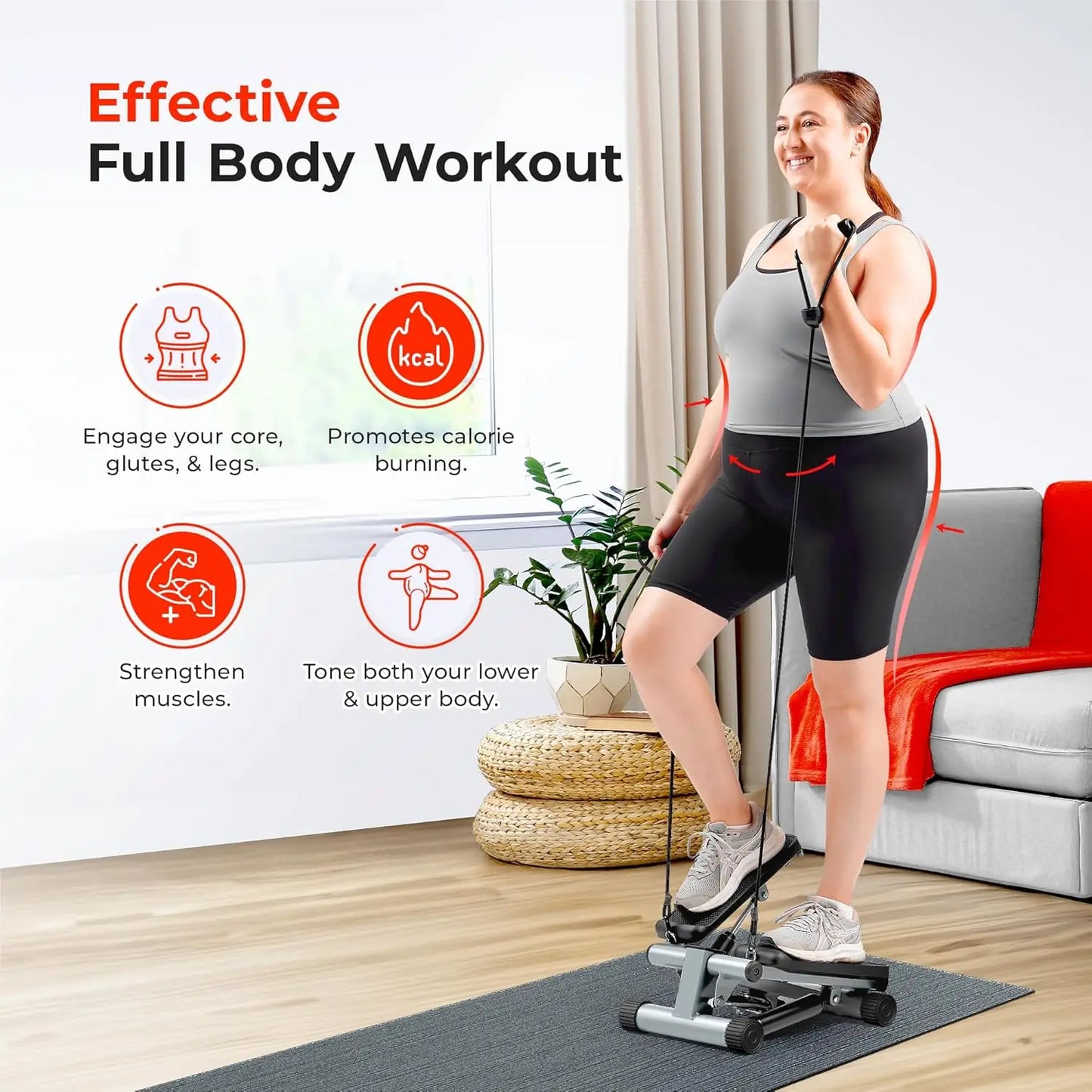 Stair Step Workout Machine & Resistance Bands