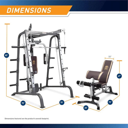 Pro Smith Cage Workout Machine Full Body : with Leg Developer, Press Bar, PEC Deck, Cable Crossovers