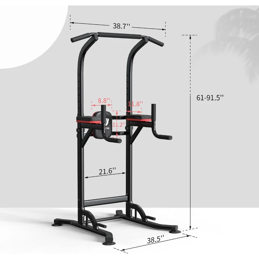 Pull Up Bar Power Tower Dip Bar Station Dip Stand Multi-Functional Workout Equipment Strength Training Machine