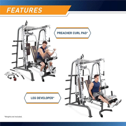 Pro Smith Cage Workout Machine Full Body : with Leg Developer, Press Bar, PEC Deck, Cable Crossovers