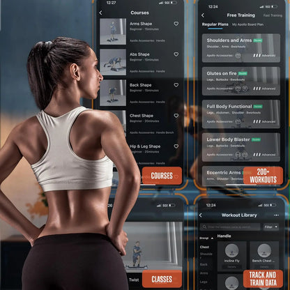 Apollo Board Mini: 150lb Resistance Smart Home Gym Cable Machine | Functional Trainer for Full Body Workouts | Digital Ho