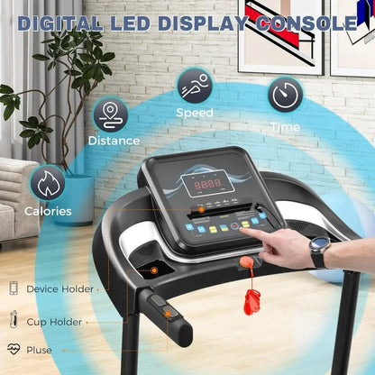 Folding Electric Treadmill: Incline 2.5HP; 12 Preset Programs