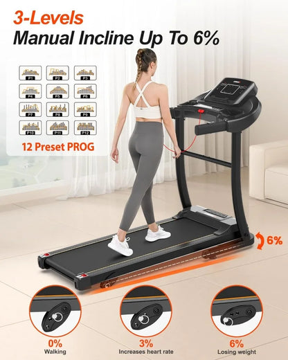 3.0HP Portable Treadmill with incline; easy Assembly