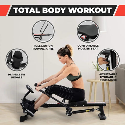 Hydraulic Rowing Machine |LCD Monitor