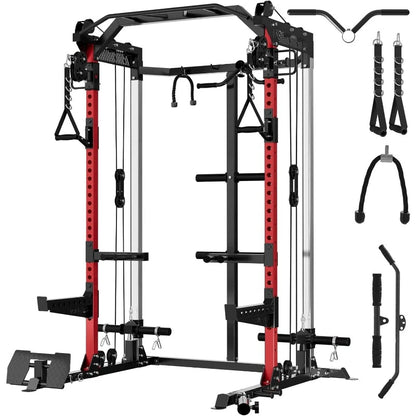Power Cage 2000LB Squat Rack Dual Cable Crossover