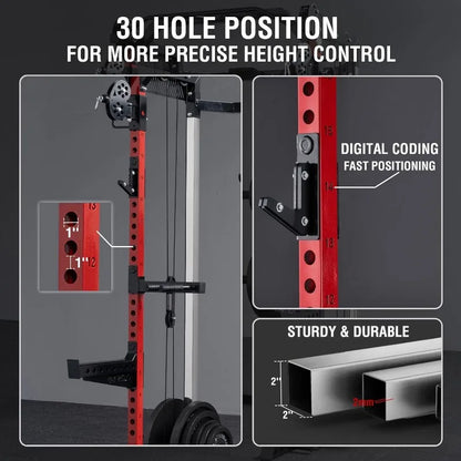 Power Cage 2000LB Squat Rack Dual Cable Crossover