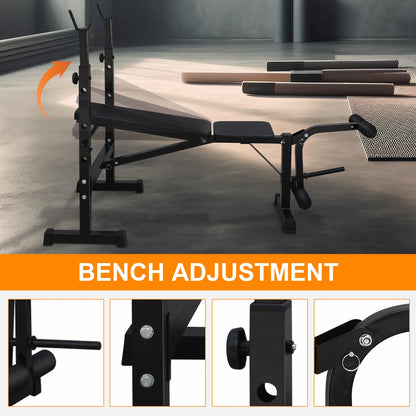 Bench Press Set with Squat Rack & Incline Bench: Full-Body Workout