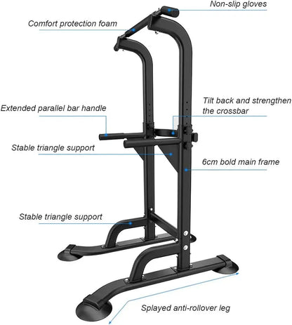 Power Tower Dip Station: Pull Up Bar
