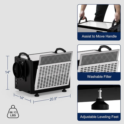 Dehumidifier with Drain Hose for Crawl Spaces, Basements, Industry Water