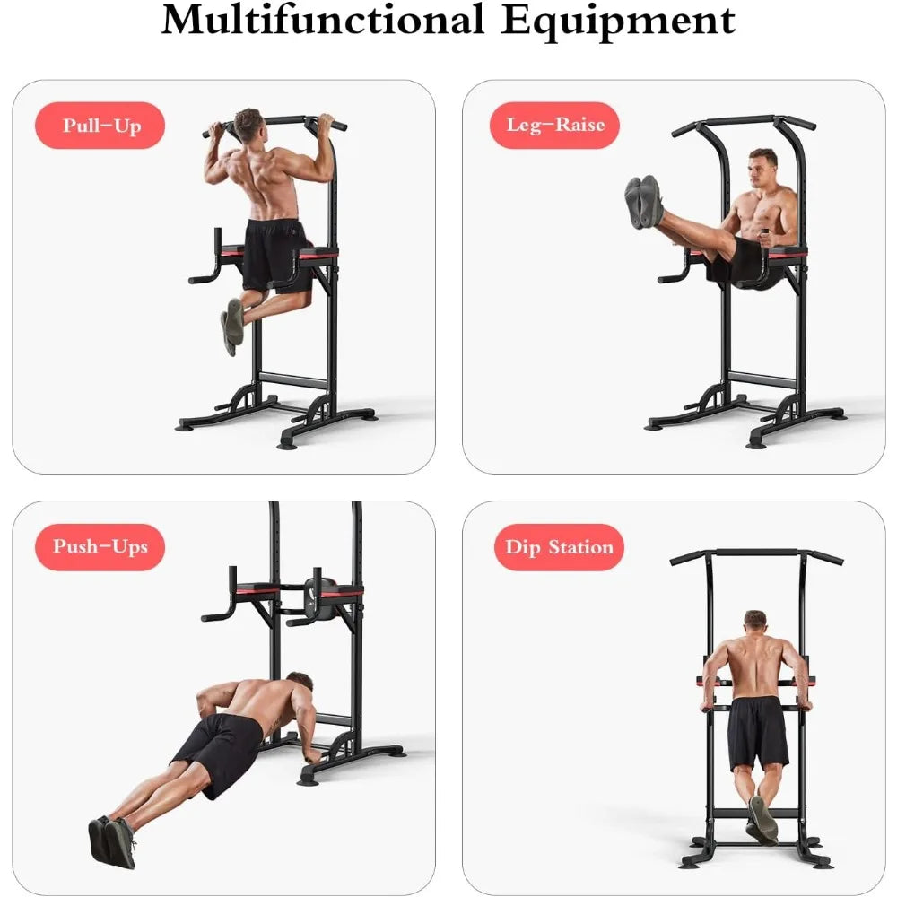 Pull Up Bar Power Tower Dip Bar Station Dip Stand Multi-Functional Workout Equipment Strength Training Machine