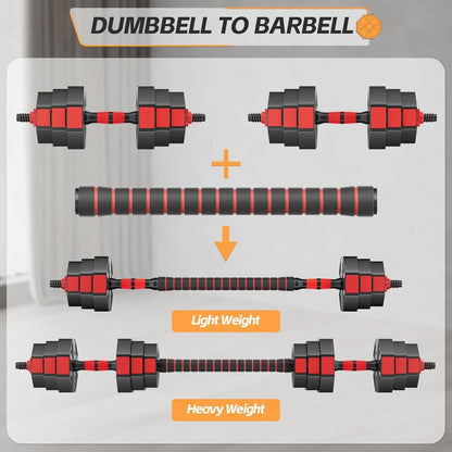 Adjustable Weights Dumbbells Set : 2, 3 In 1; Barbell, Dumbbell,