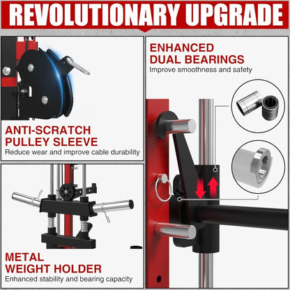 Mikolo Smith Machine, 2000LBS Multifunctional Squat Rack