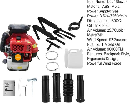 Backpack Leaf Blower Gas Powered  Engine 900 CFM 2.3L