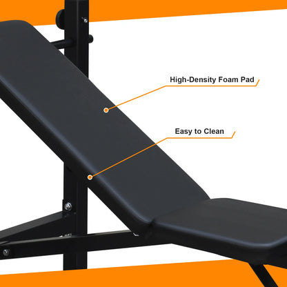 Bench Press Set with Squat Rack & Incline Bench: Full-Body Workout