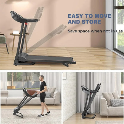 Folding Electric Treadmill: Incline 2.5HP; 12 Preset Programs