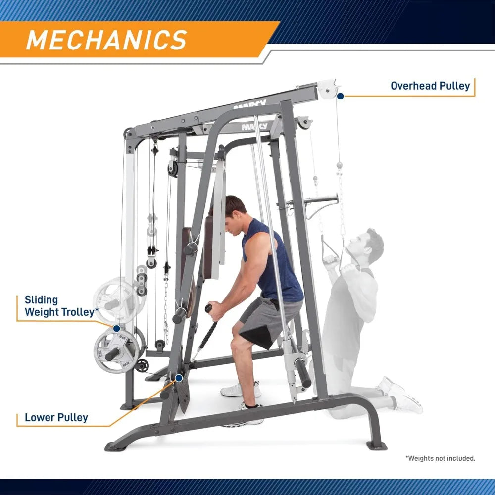 Pro Smith Cage Workout Machine Full Body : with Leg Developer, Press Bar, PEC Deck, Cable Crossovers