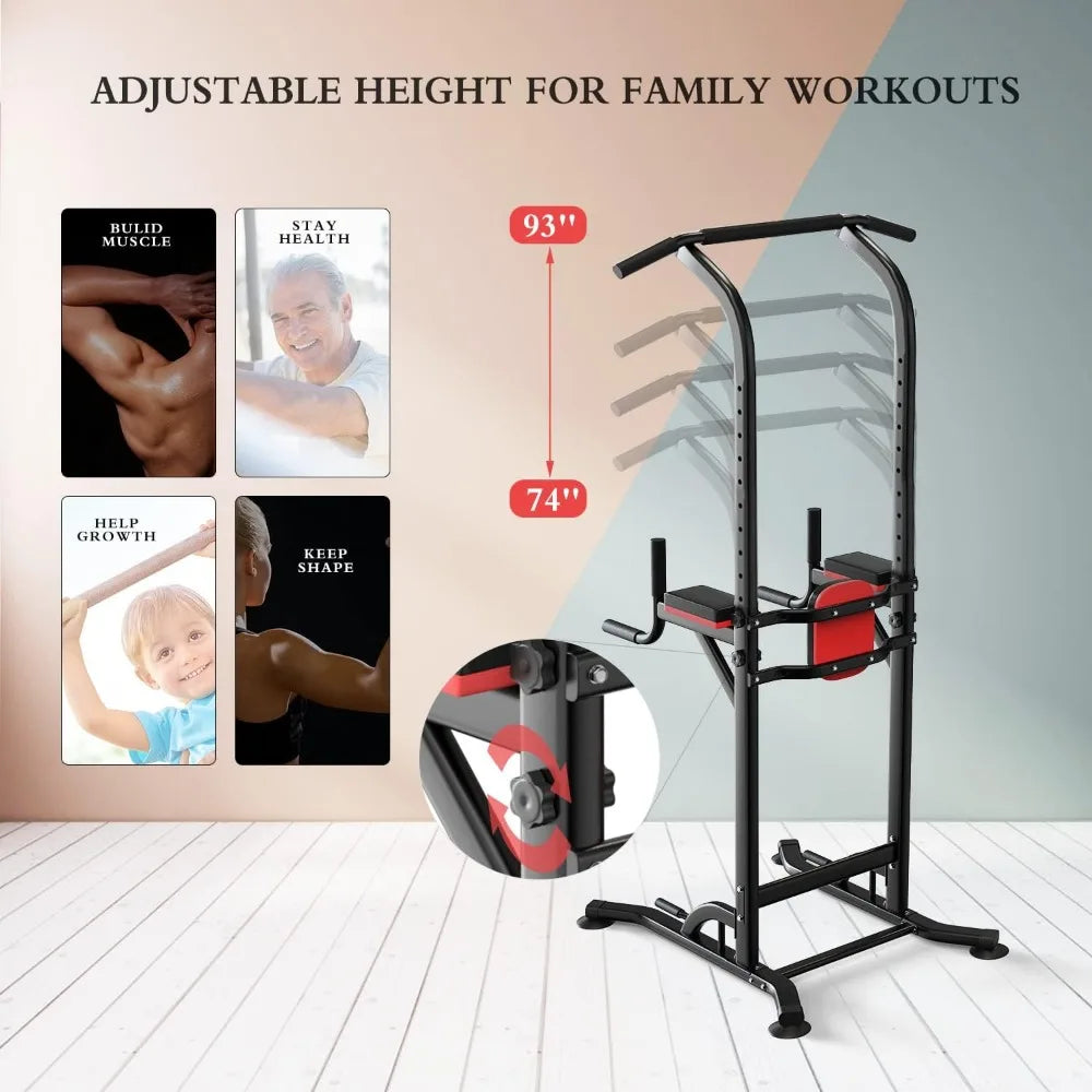 Pull Up Bar Power Tower Dip Bar Station Dip Stand Multi-Functional Workout Equipment Strength Training Machine