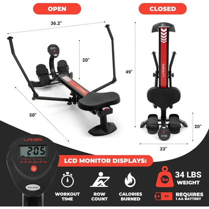 Hydraulic Rowing Machine |LCD Monitor